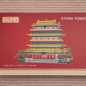 KLMEI Stork Tower Building Set - Red, Yellow, Blue